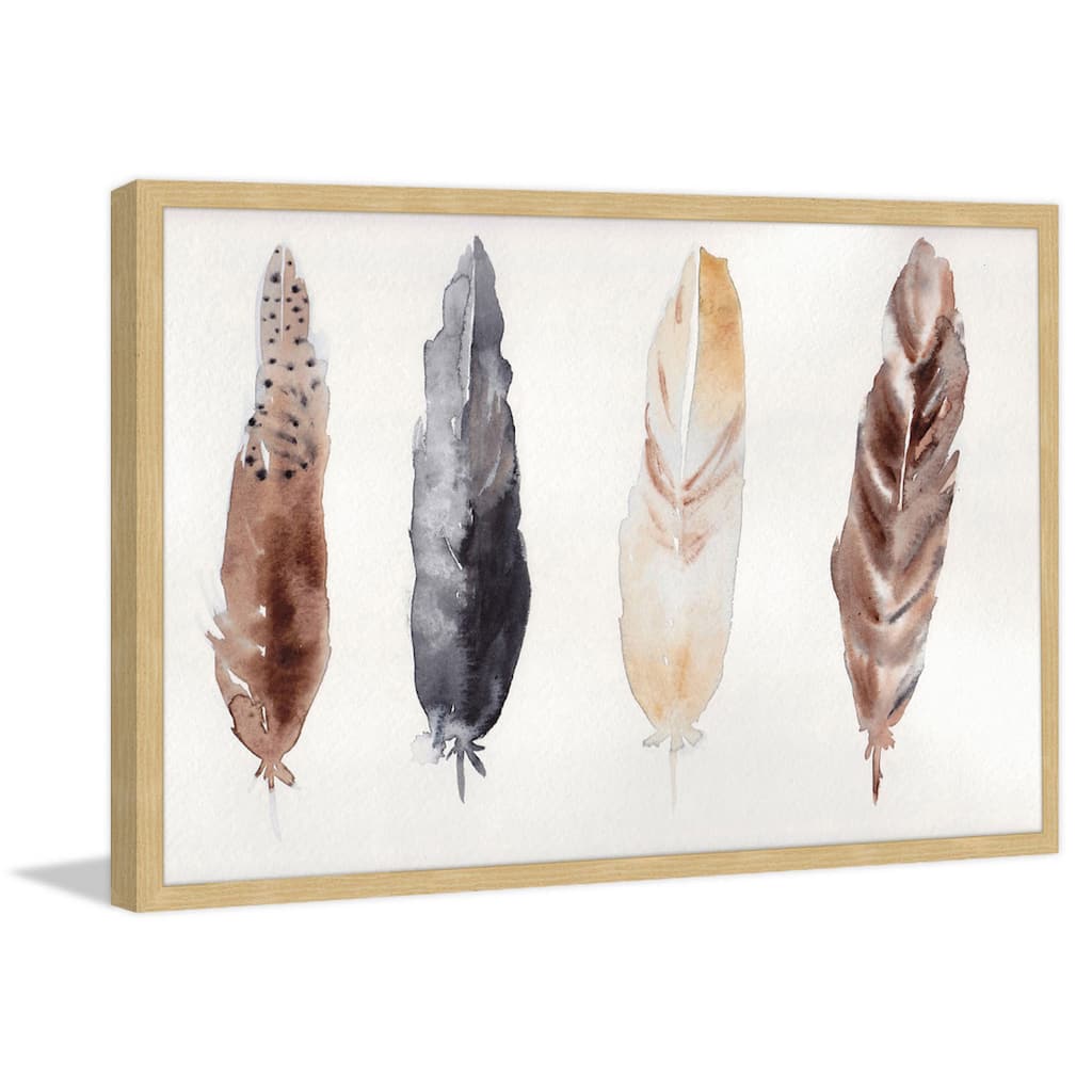 Marmont Hill - 'Feathers' by Christine Lindstrom Framed Painting Print - Multi-Color