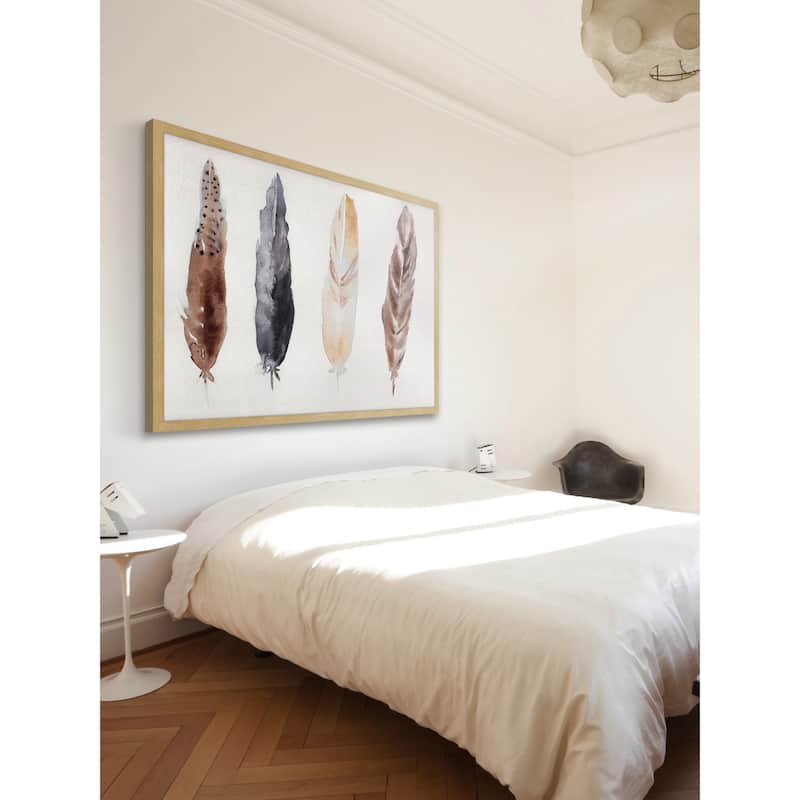 Marmont Hill - 'Feathers' by Christine Lindstrom Framed Painting Print - Multi-Color