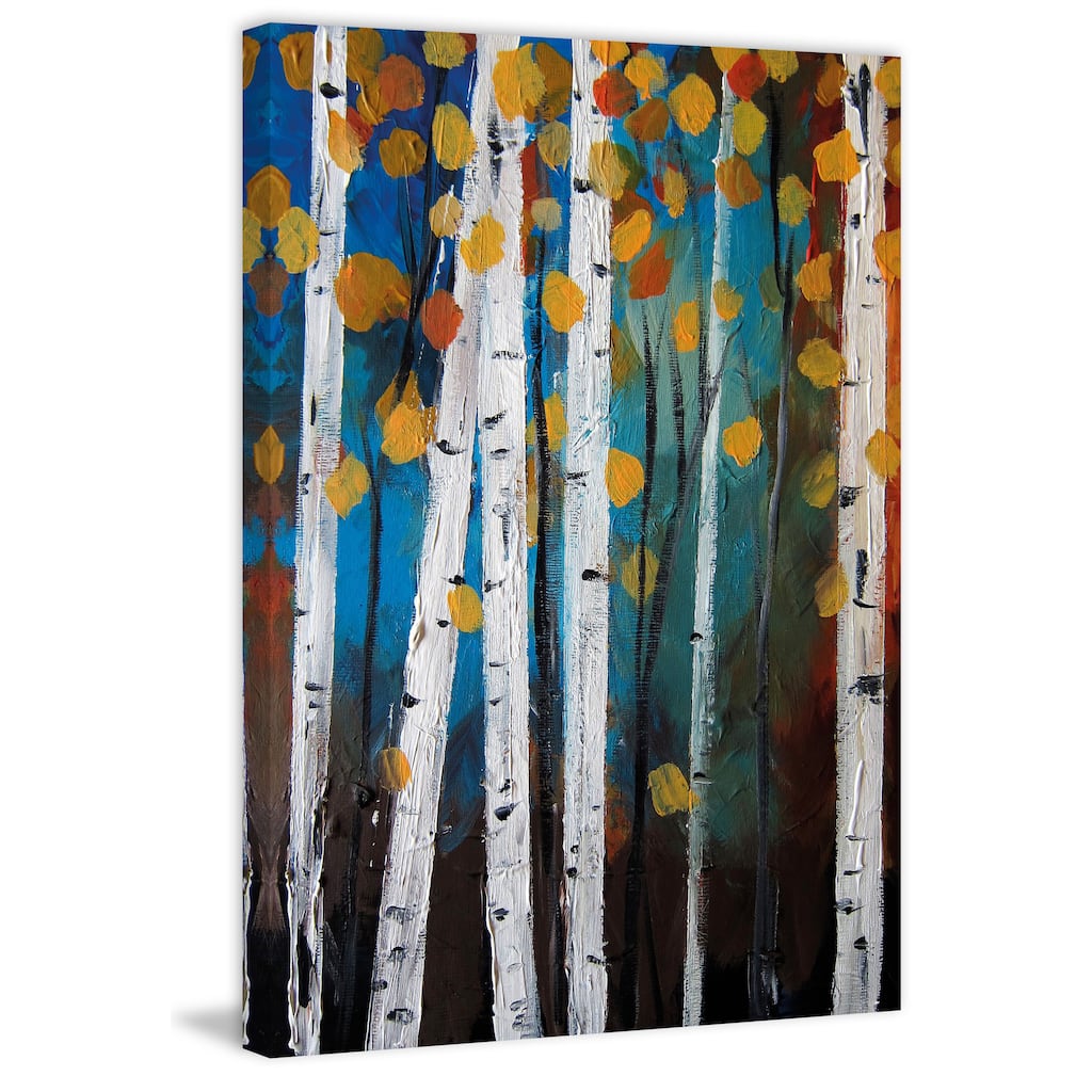 Marmont Hill - 'Autumn Trees' by Christine Lindstrom Painting Print on Wrapped Canvas - Multi-Color