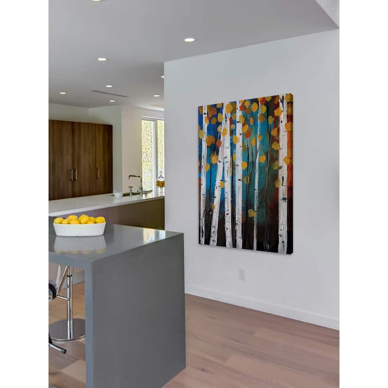 Marmont Hill - 'Autumn Trees' by Christine Lindstrom Painting Print on Wrapped Canvas - Multi-Color