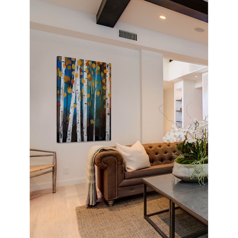 Marmont Hill - 'Autumn Trees' by Christine Lindstrom Painting Print on Wrapped Canvas - Multi-Color