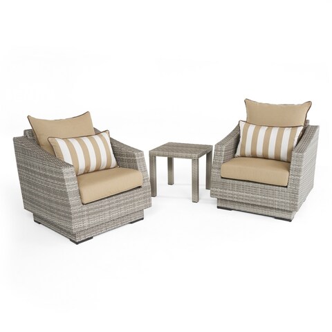Cannes Club Chairs and Side Table in Maxim Beige by RST Brands
