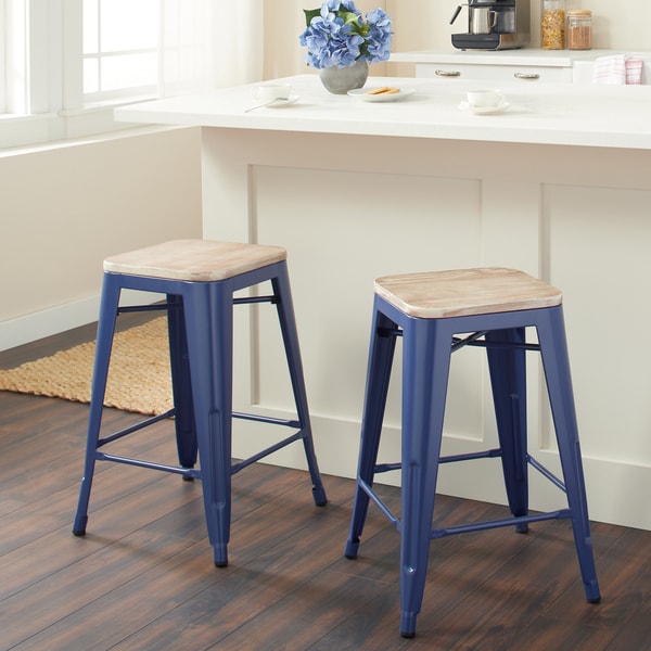 Navy Leather Bar Stools Pictures