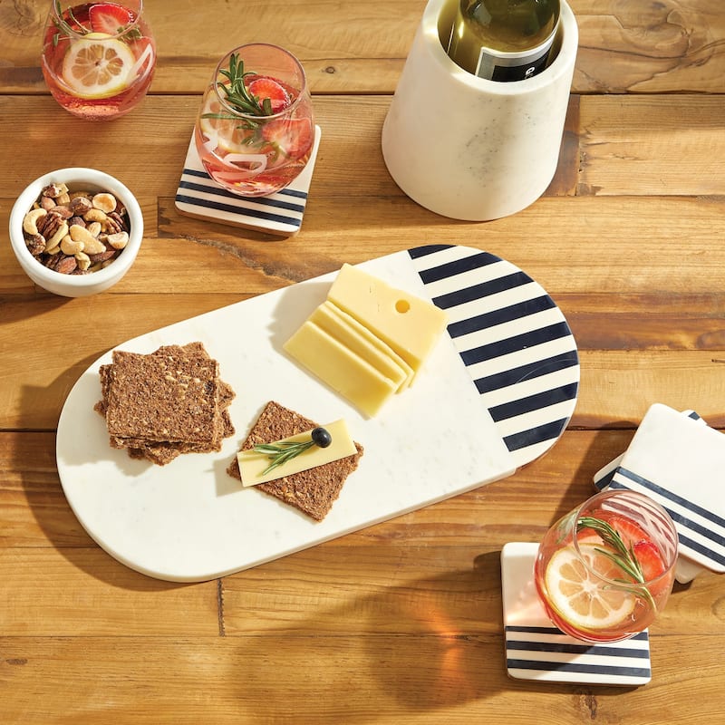 White and Black Brooklyn Coaster (Set of 4)