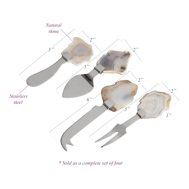 Saunders Natural Stone Cheese Knives (Set of 4)