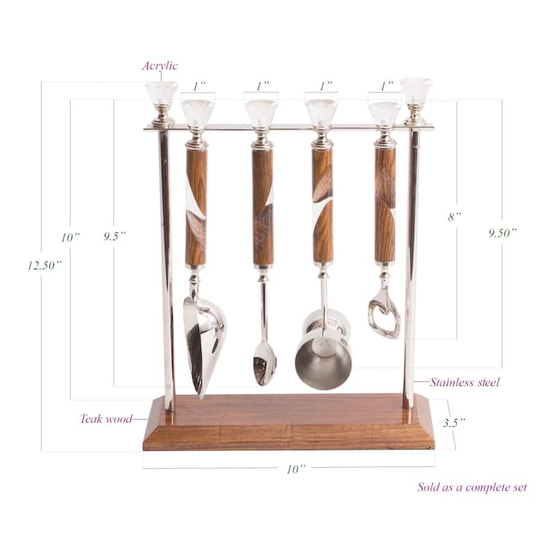 Barkeep Polished Stainless Steel Tools (Set of 5)