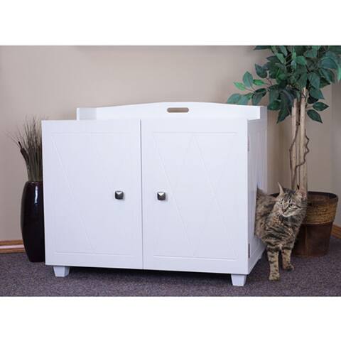 Litter Housebreaking Find Great Cat Supplies Deals Ping At Furhaven White Bench Hidden Kitty Litter Box Enclosure