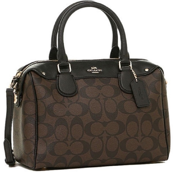 Coach MINI BENNETT SATCHEL IN SIGNATURE F36702 Brown Black 341c155c 8bc7 45f4 925f d3b6d56bd1dd_600