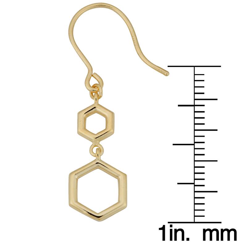 Fremada Italian 10k Yellow Gold Geometric Drop Dangle Earrings