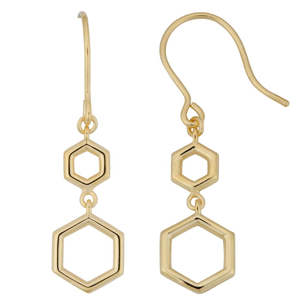 Fremada Italian 10k Yellow Gold Geometric Drop Dangle Earrings