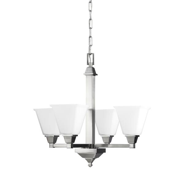 Sea Gull Lighting Denhelm 4-Light Nickel Traditional Vanity Light Sea Gull Lighting Denhelm 4-Light Nickel Traditional Vanity Light