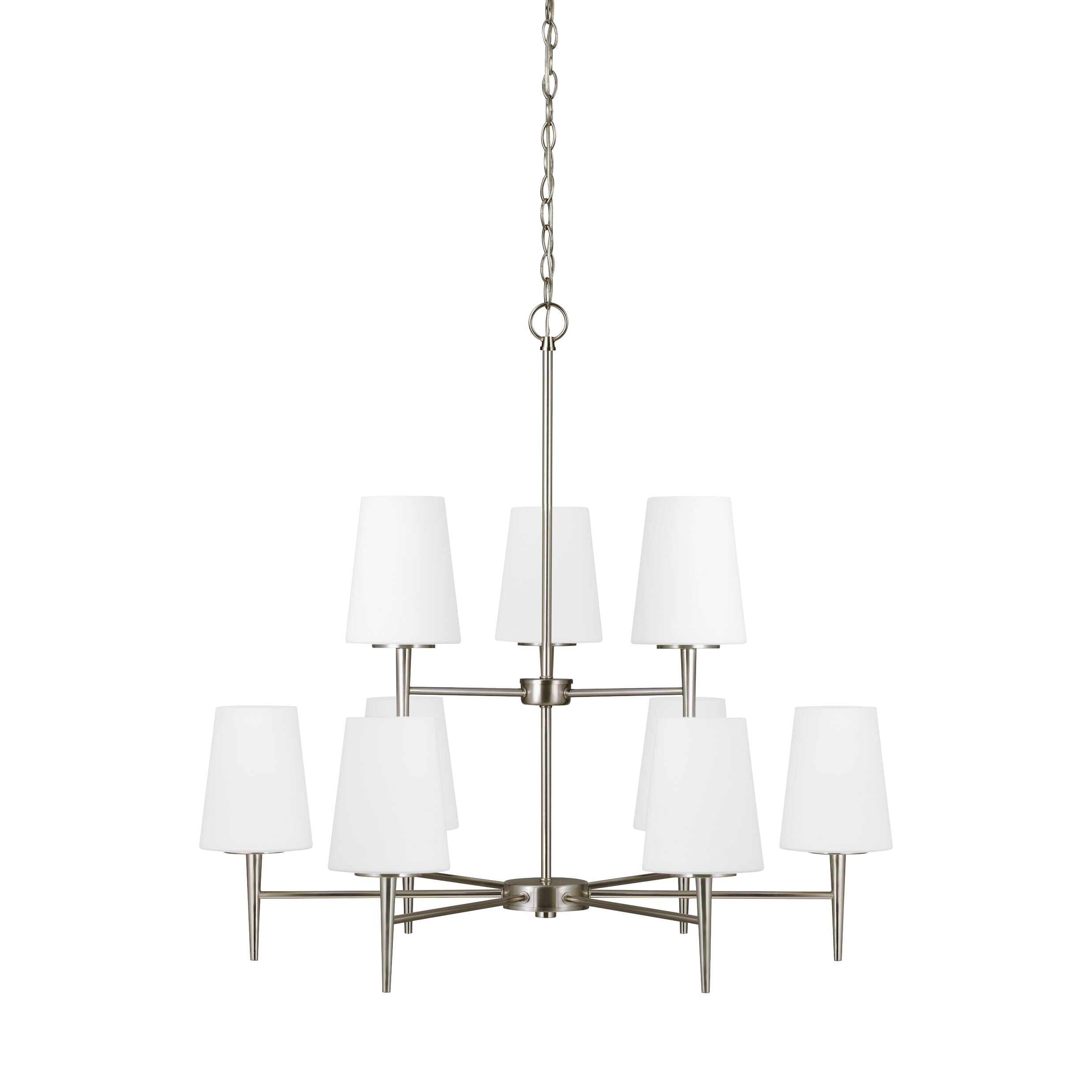 Sea Gull Driscoll 9 Light Brushed Nickel Chandelier (Nine Light Chandelier) - Chandeliers For Bedrooms by Overstock.com