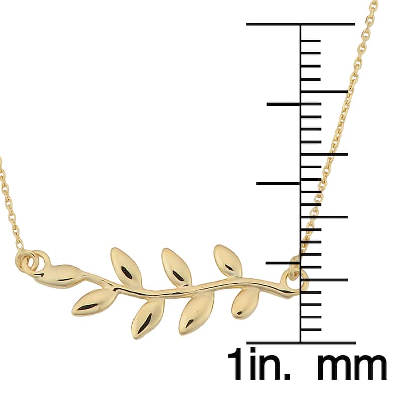 Fremada Italian 10k Yellow Gold Olive Branch Necklace (18 inches)