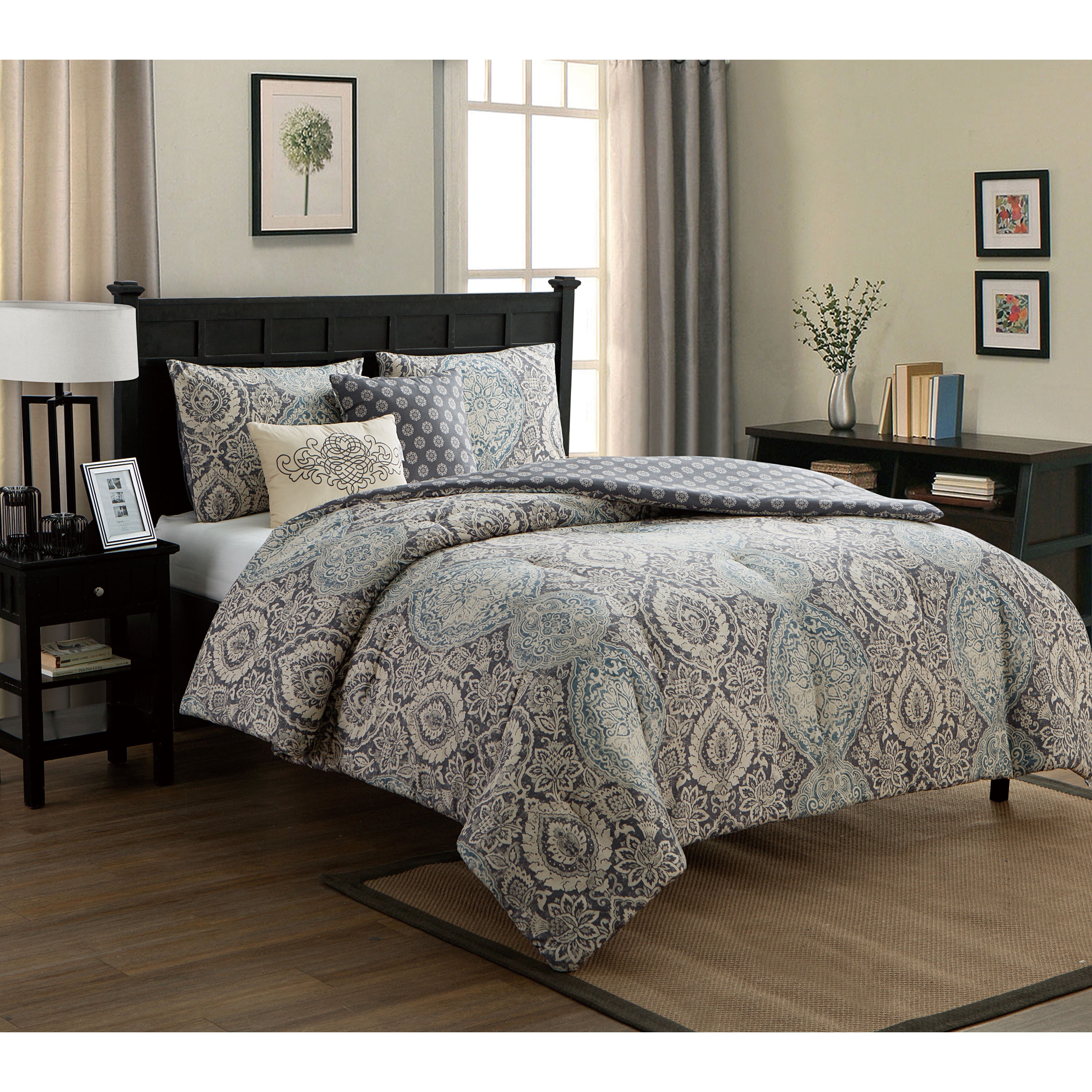 Vcny Valencia 5 Piece Reversible Comforter Set