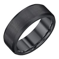 Black Tungsten Carbide/Satin 8-millimeter Men's Band by Ever One