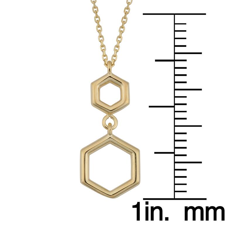 Fremada Italian 10k Yellow Gold Geometric Pendant on Cable Chain Necklace (18 inches)