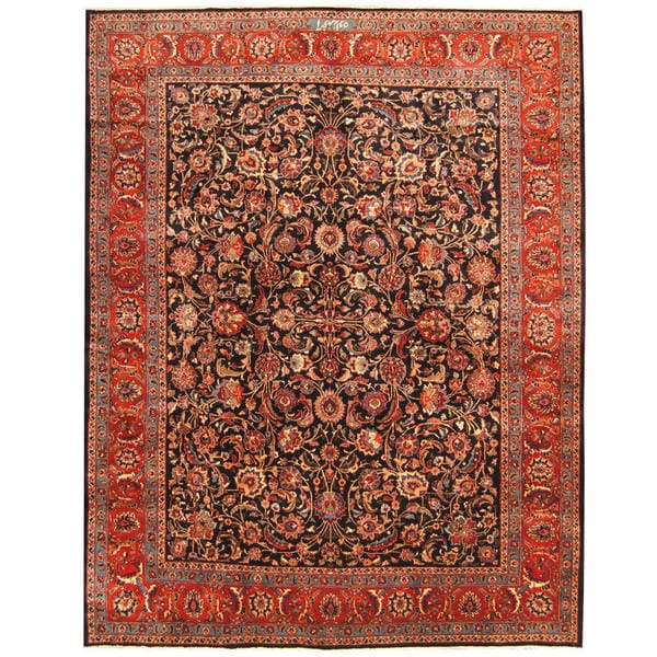 Handmade Herat Oriental Persian Tribal Mashad Wool Rug (Iran) - 10' x 12'9