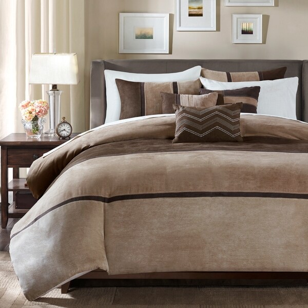 Madison Park Hanover 6 Piece Faux Suede Duvet Set 2-Color Option