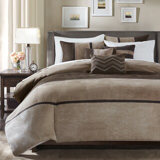 Link to Madison Park Hanover Brown Solid Pieced 6 Piece Duvet Cover Set (As Is Item) Similar Items in As Is