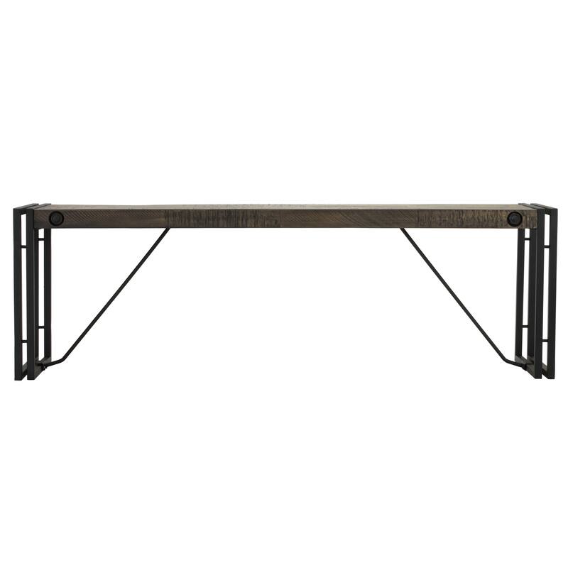 Carbon Loft Edelman Black/Grey Driftwood Bench with Metal Frame