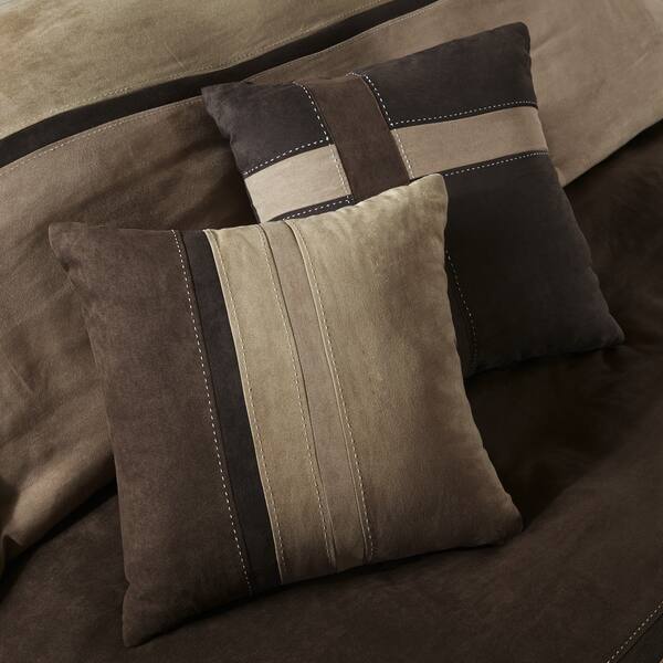 Shop Madison Park Hanover Brown Solid Pieced 7 Piece Comforter Set