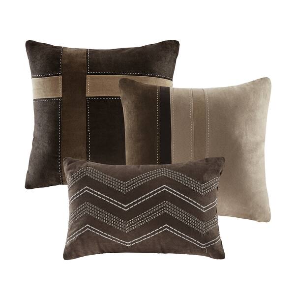 Shop Madison Park Hanover Brown Solid Pieced 7 Piece Comforter Set