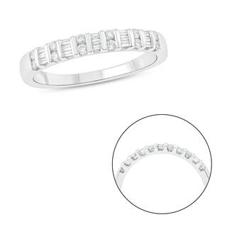 Baguette Women S Wedding Bands Bridal Rings For Less 10k White Gold 1 4ct Tdw Round Baguette Diamond Anniversary Band