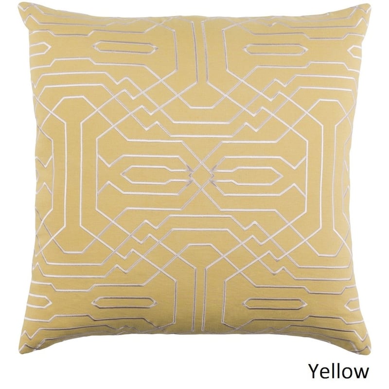 Decorative Stone 22-inch Feather Down or Poly Filled Throw Pillow - Down - Yellow