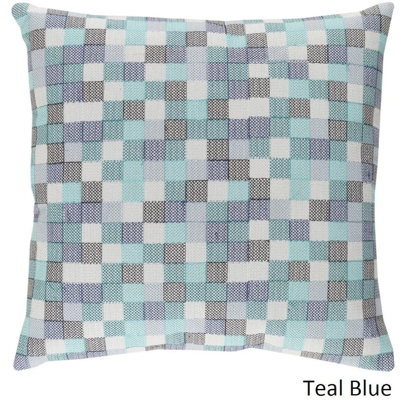 Decorative Snoopy 20-inch Feather Down or Poly Filled Throw Pillow - Down - Blue/Grey/Off-White
