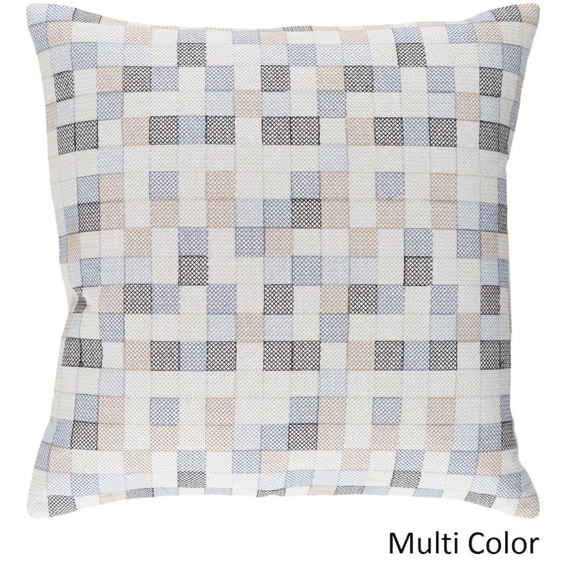 Decorative Snoopy 20-inch Feather Down or Poly Filled Throw Pillow - Down - White/Blue/Multi