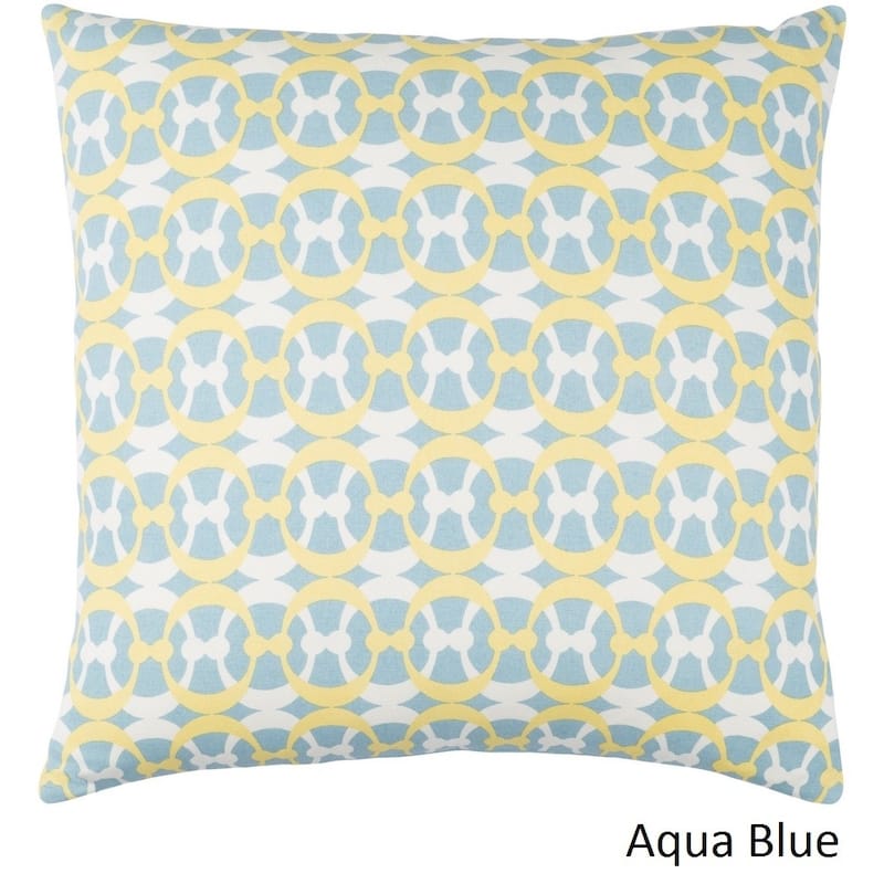 Decorative Westbury 18-inch Feather Down or Poly Filled Throw Pillow - Yellow/White/Blue - Down