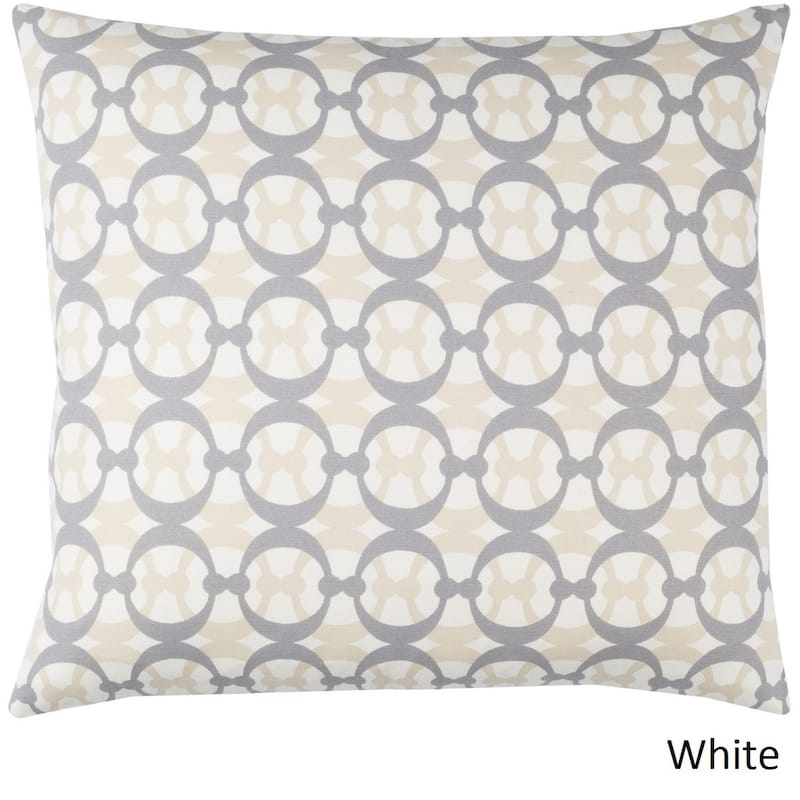 Decorative Westbury 18-inch Feather Down or Poly Filled Throw Pillow - White/Grey/Off-White - Down