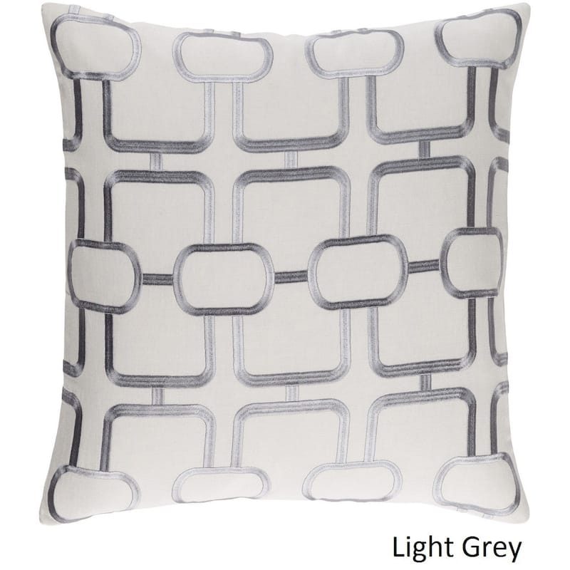 Decorative Stains 18-inch Feather Down or Poly Filled Throw Pillow - Down - Grey/Blue