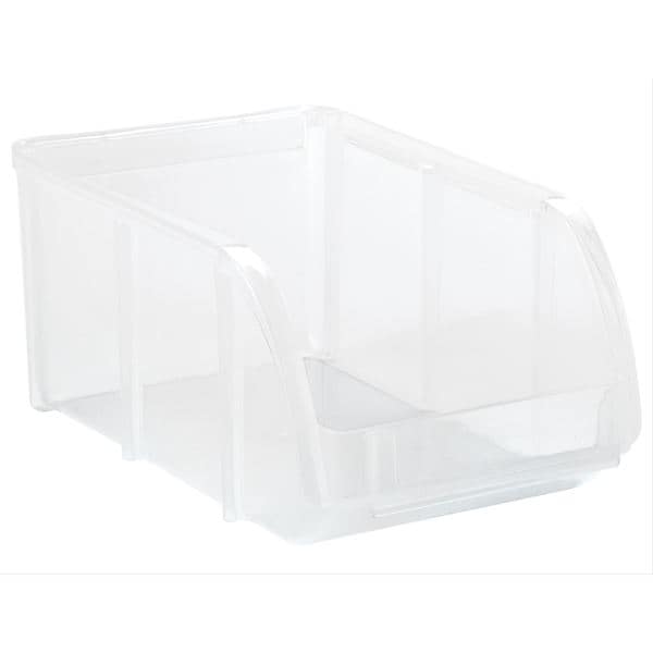 clear open front storage bins