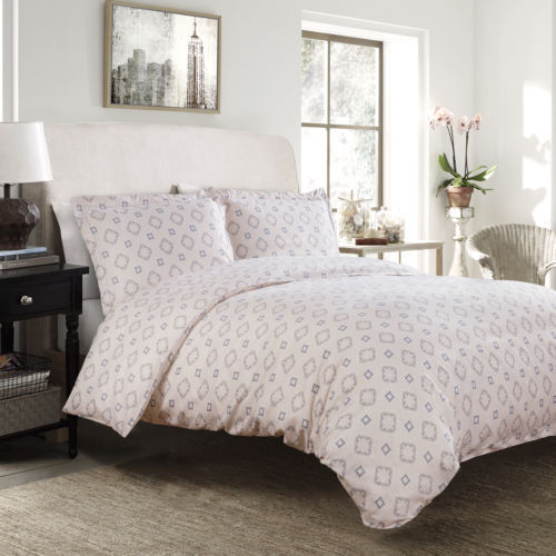 Bedsure Ultra Soft Bethany Hint Of Peach Medallion Duvet Cover Set