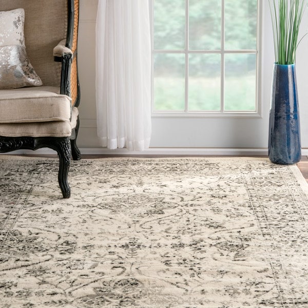 Maison Rouge Imrani Traditional Distressed Persian Vintage Grey Area Rug (8'2 x 11'6)