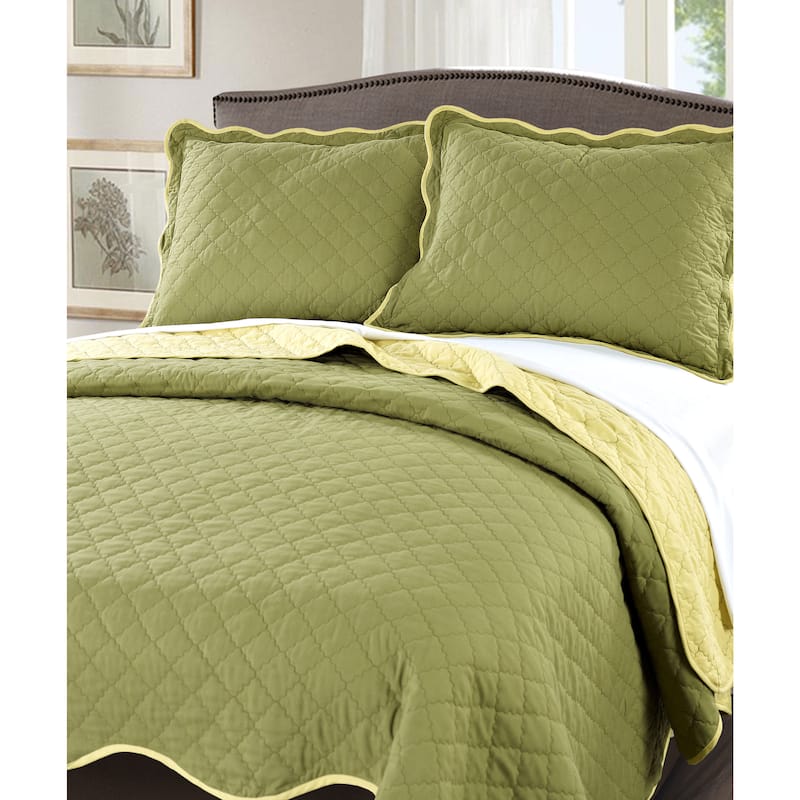 Serenta Reversible Quilted 3-piece Bedspread Set