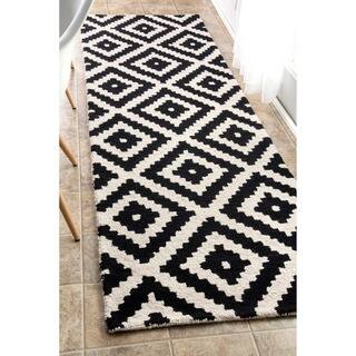 White Wool Runner Rugs For Less Nuloom Handmade Abstract Wool Fancy Pixel Trellis Runner Rug 2 6 X