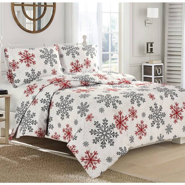 Shop Brielle Snowflake Flannel Comforter Free Shipping Today