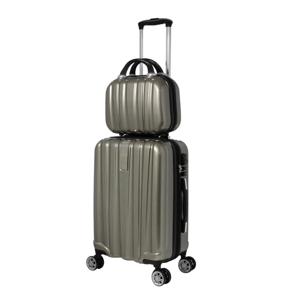 World Traveler Monaco 2-Piece Expandable Carry On Spinner Luggage Set