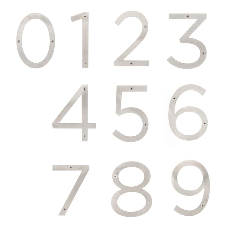 Stainless Steel House Numbers - 6"H