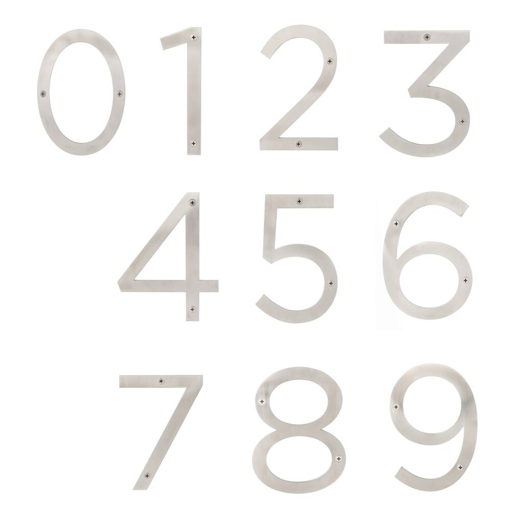 Stainless Steel House Numbers - 6"H