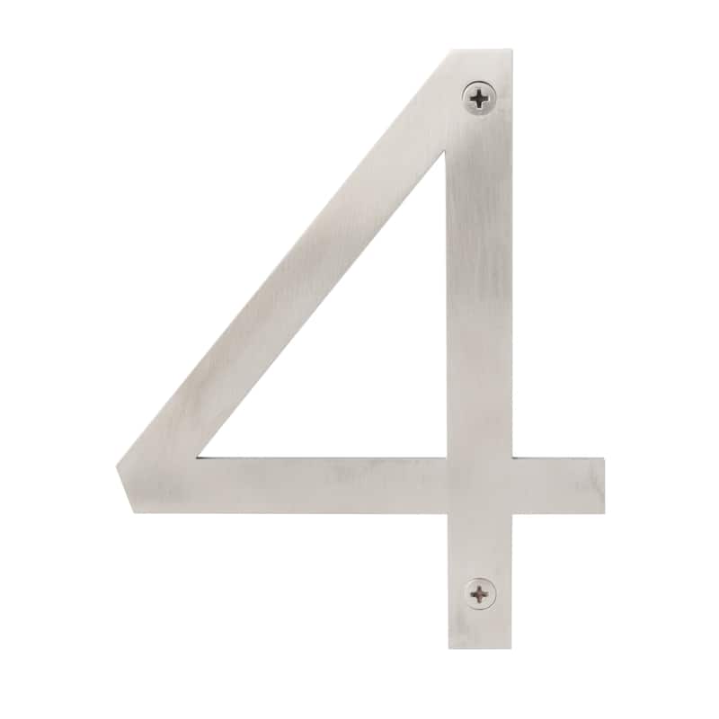 Stainless Steel House Numbers - 6"H - Silver/4