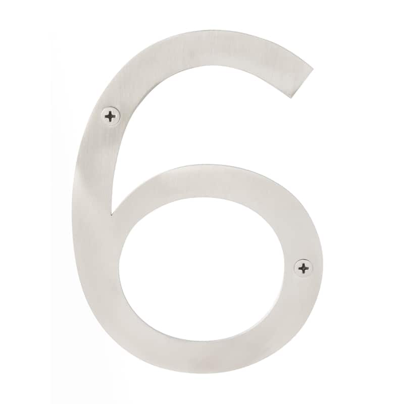 Stainless Steel House Numbers - 6"H - Silver/6