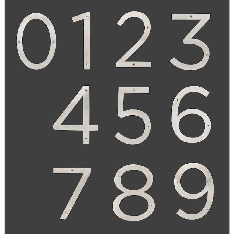 Stainless Steel House Numbers - 6"H