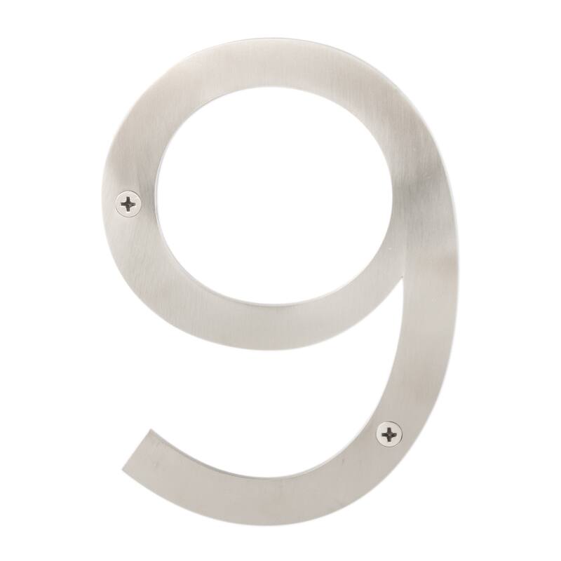 Stainless Steel House Numbers - 6"H - Silver/9