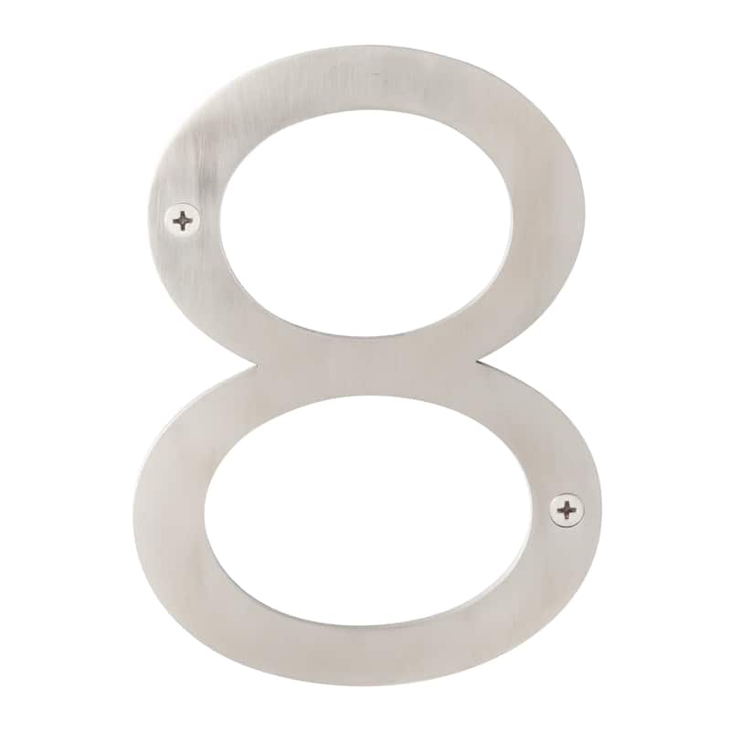 Stainless Steel House Numbers - 6"H - Silver/8