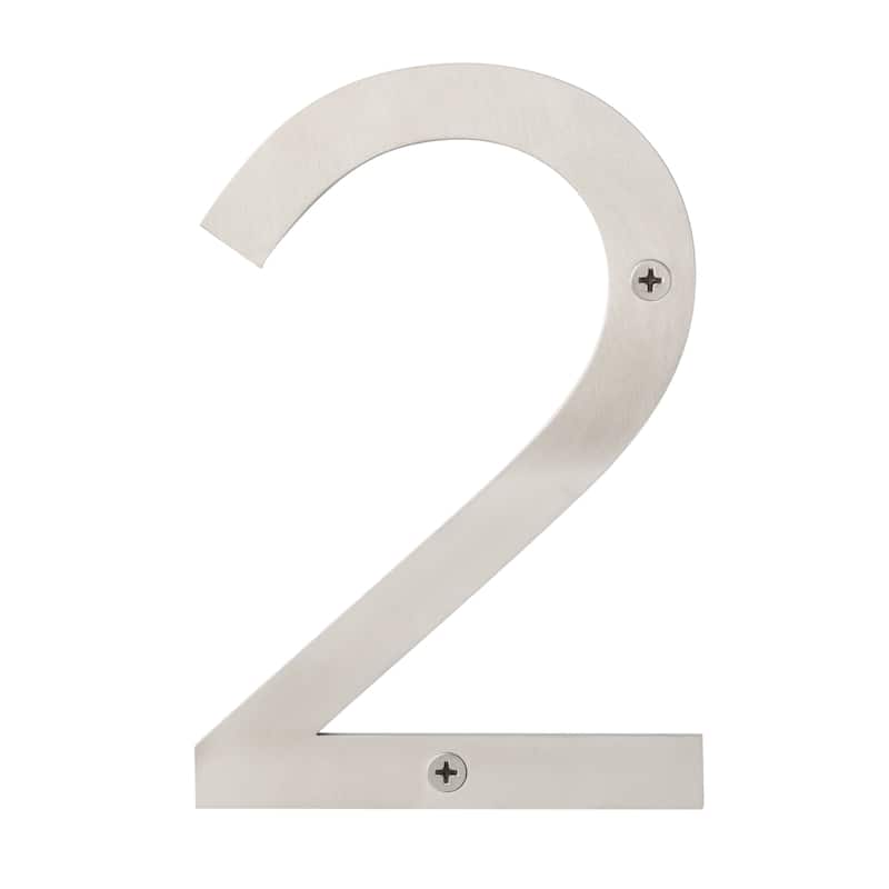 Stainless Steel House Numbers - 6"H - Silver/2