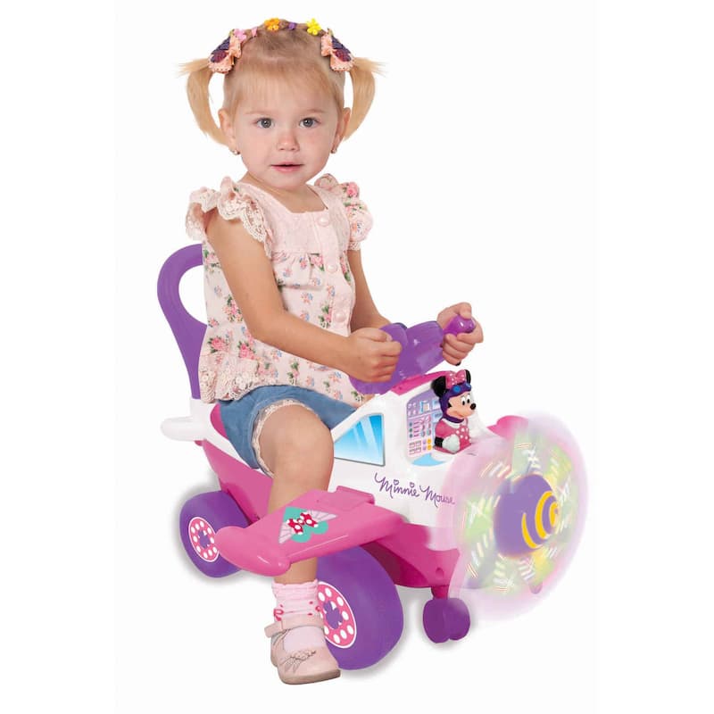 Kiddieland Disney Minnie Mouse Plane Light and Sound Activity Ride-on ...