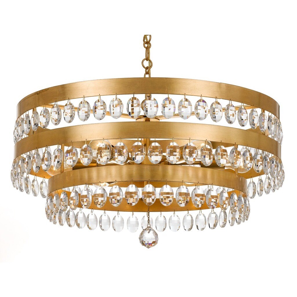 Crystorama Perla Collection 6-light Antique Gold Chandelier - Chandeliers For Bedrooms by Overstock.com
